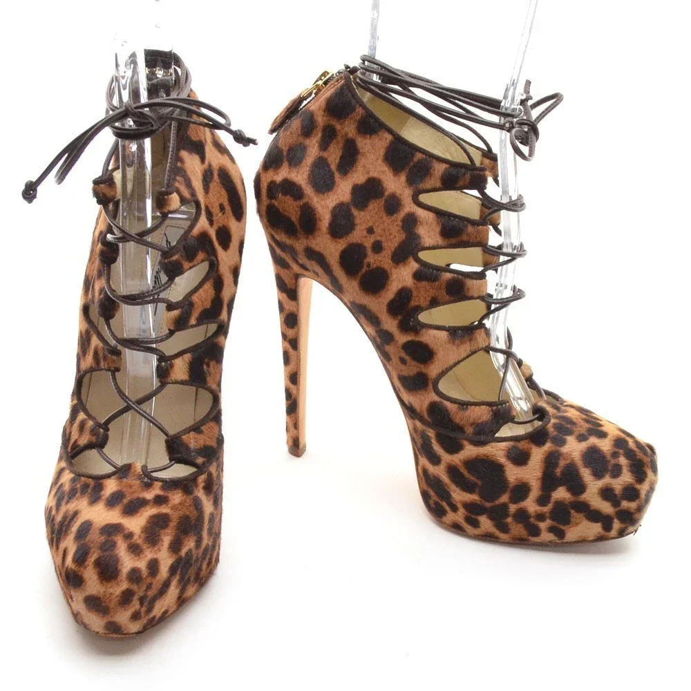 Brian Atwood Adara Brown Leopard Pony Hair Pumps 39